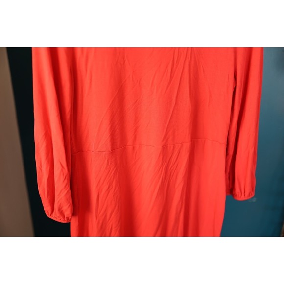 Boden Womens 10R Lucie Jersey Dress Puff Sleeve Coral Pink Stretch Knit Shift - Picture 2 of 10